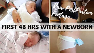 FIRST 48 HRS WITH A NEWBORN | RAW POSTPARTUM FOOTAGE | HOSPITAL SETTING