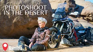 On Her Bike Photoshoot Behind the Scenes. Epic Motorcycle Ride in Namibian Desert - EP. 133