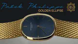 Patek Philippe Ellipse Blue Dial Yellow Gold 3748/901