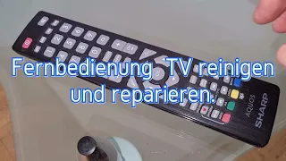 Fernbedienung  des TV reinigen und reparieren.
