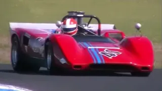 Lola T163 Can Am big block Chev start up & fly bys Phillip Island Classic 2011