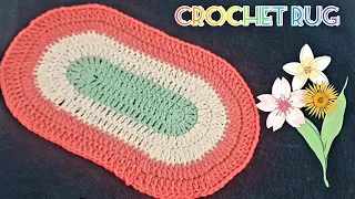 Oval shaped Crochet Rug/English Tutorial@TheCrochetworld #crochet #tutorial #handmade #free  #rug#