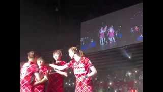 Hina Hayata and Mima Ito in 2022 T-League Open Ceremony under Nissay Red Elf team