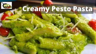 penne pasta with pesto sauce recipe | creamy pesto penne pasta recipe | pesto creamy penne pasta