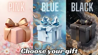 Choose your gift 🎁💝🤩🤮|| 3 gift box challenge|| Pink, Blue & Black #giftboxchallenge #pinkvsblue