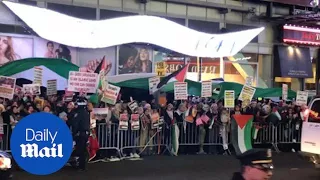 Hundreds protest Trump's Jerusalem policy in Times Square - Daily Mail