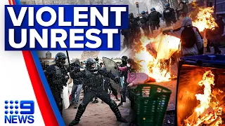 Riots, fires outbreak as one million protesters storm France amid pension reform | 9 News Australia