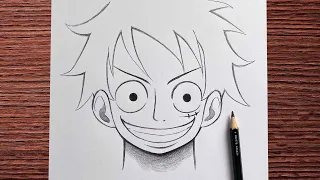 How to draw Luffy | Anime sketch | easy step-by-step