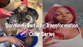 Burgundy Envy  | Water Color Method + New Bleaching Method (Bleach Bath) ft. Muokass Hair