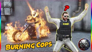 GHOST RIDER BURNS COP ALIVE (GTA 5 SUPERHERO ROLEPLAY)