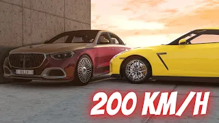 Mercedes-Maybach S680 W223 VS Nissan GT-R 😱 200 KM/H 🔥 Beamng.drive CRASH TEST