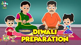 Diwali Preparation | Diwali Home Cleaning | English Moral Story | English Animated | English Cartoon