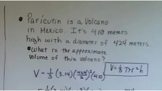 Grade 8 Math #13.2c, Volume of a Cone - Real life problem