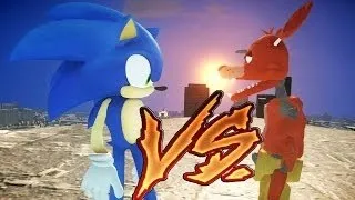 Sonic The Hedgehog Vs Foxy ( Five Nights At Freddy's Characters ) EPIC BATTLE