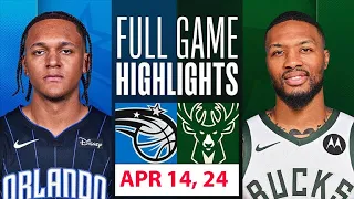 Orlando Magic Vs Milwaukee Bucks  Full Game Qtr APR 14,2024| NBA Season