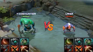 Dota 2 | Tidehunter vs Ursa lvl 30 | Normal Attacks Only | Same Full Items