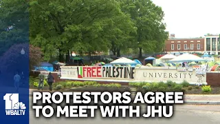 Pro-Palestine protestors announce they're ready to come to table with Johns Hopkins University