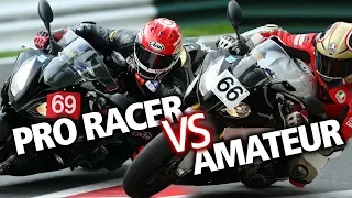 How much faster is a professional motorcycle racer?