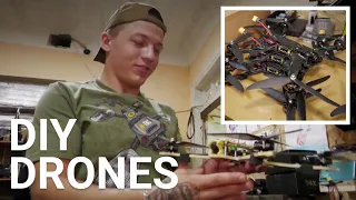 Ukrainian soldiers use homemade combat drones to attack Russian hardware