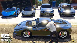 GTA 5 - Stealing Luxury Silver Cars with Franklin! | (Real Life Cars #29)