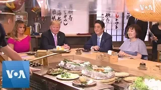 US President Trump and Japan's PM Abe Sit Down for Traditional Japanese Dinner | VOANews