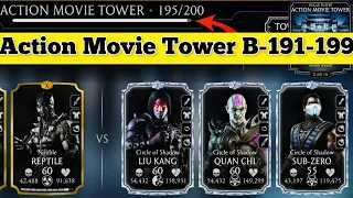 Action Movie Tower Hard Battle 191-199 Fight + Reward MK Mobile