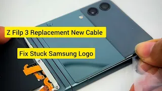 Z Flip 3 Replacement New Cable Fix Stuck Samsung Logo