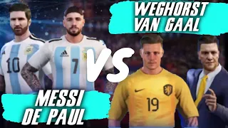 MESSI Y DE PAUL VS WEGHORST Y VAN GAAL - WWE