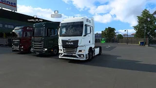 ETS 2 1.45 OPEN BETA КОНВОЙ НА ДВОИХ НА MAN TGX 2022