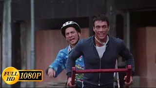 Jean-Claude Van Damme and Rob Schneider race and fight bandits / Knock Off (1998)