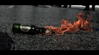 Man Horribly Burned by Molotov Cocktail