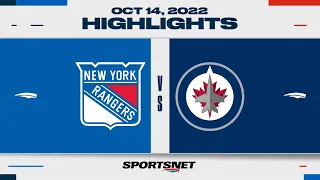 NHL Highlights | Rangers vs. Jets - October 14, 2022