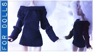 КАК СШИТЬ СВИТЕР ДЛЯ КУКЛЫ ИЗ НОСКА ♡ КАК СШИТЬ ОДЕЖДУ ИЗ НОСКА ♡ FOR DOLLS