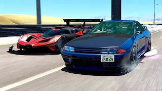Bugatti Bolide GTR vs Nissan Skyline GT-R 700000 HP at Special Stage Route X