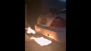 Mercedes W211 E55 ///AMG exhaust flame