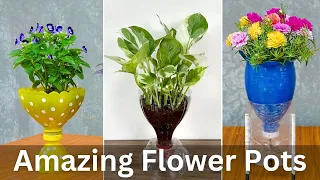 DIY Stunning Flower Pots From Plastic Bottles  | plastic bottle garden #plasticbottle