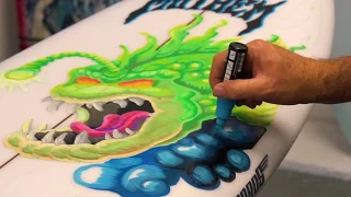 How to Paint a Surfboard with Posca Paint Pens - Kit and Course with Drew Brophy