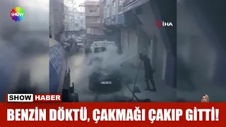 Durduk yerde aracı yaktı!