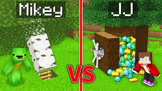 JJ RICH Secret Base vs Mikey POOR TREE House Battle in Minecraft - Maizen