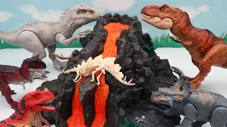 Jurassic World Dinosaurs With Schleich Volcano Set! New Volcano Story T-Rex, Spinosaurus