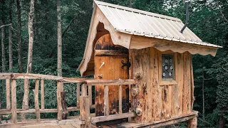 TIMBER FRAME CABIN OFF GRID HOMESTEAD | CANNING, INTERIOR WALLS & STAINED GLASS FOR THE TOILET
