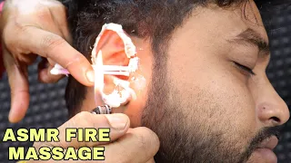 ASMR Ear Massage with Fire | Head Scratching by Relaxing Barber | Ear & Neck Cracking with 3D Sound