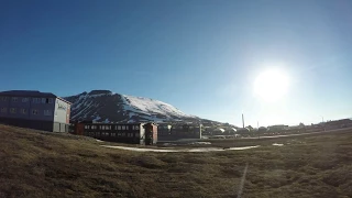 Midnight Sun in Longyearbyen, Svalbard, Norway