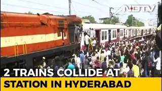 Hyderabad Head-On Collision Caught On Camera, Train Lifted Off Tracks