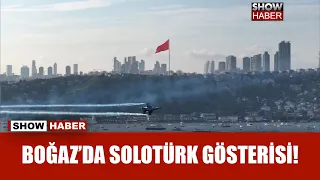 İstanbul Boğazı semalarında SOLOTÜRK ve Türk Yıldızlarından Cumhuriyetin 100. yılı uçuşu!