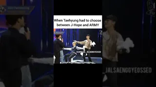 When Taehyung had to choose between Jhope and ARMY😂😂😂