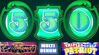 BOOM! NEW! DIAMONDS UNLIMITED + TRIPLE DOUBLE PATRIOT + CASH MACHINE SLOT PLAY!