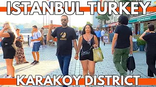 ISTANBUL TURKEY 2023 KARAKOY DISTRICT EXPLORING 10 JULY WALKING TOUR | 4K UHD 60FPS