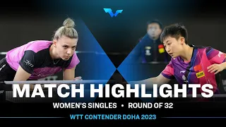 Adina Diaconu vs Fan Siqi | WS R32 | WTT Contender Doha 2023
