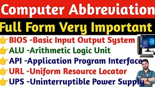 Computer Abbreviations Full Form Top Important MCQs OSSSC / OSSC / RI / FORESTER LI Crack Govt. Exam